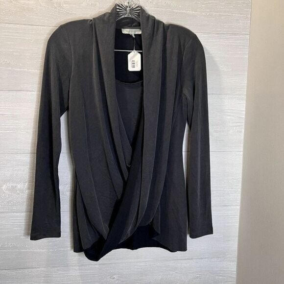 laju Deep V-Neck Long‎ Sleeve Wrap Front Loose Sweater Pullover Tops NWT - Picture 3 of 6